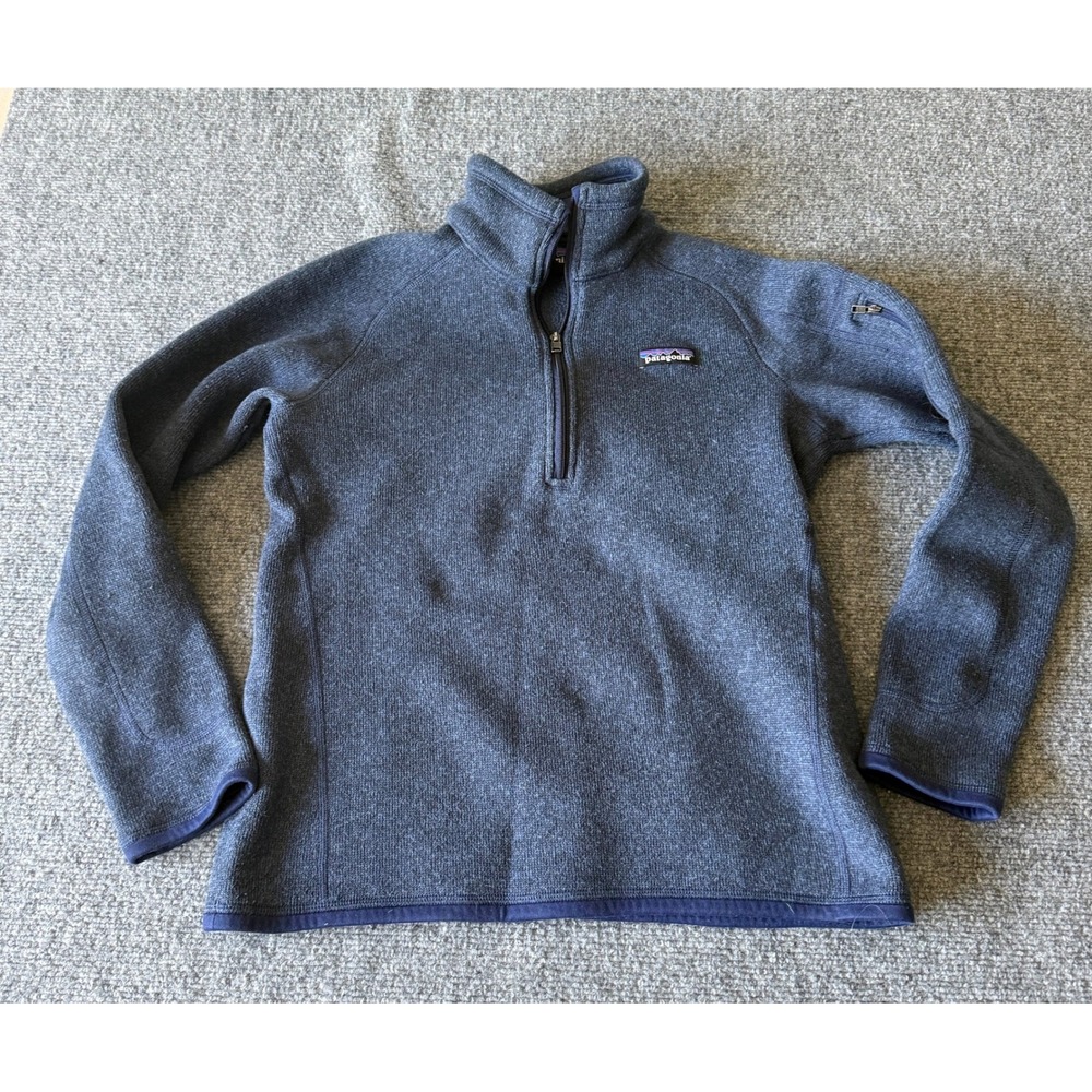 Patagonia Better Sweater 1/4 Zip Pullover Fleece Jacket Navy Blue Womens Small